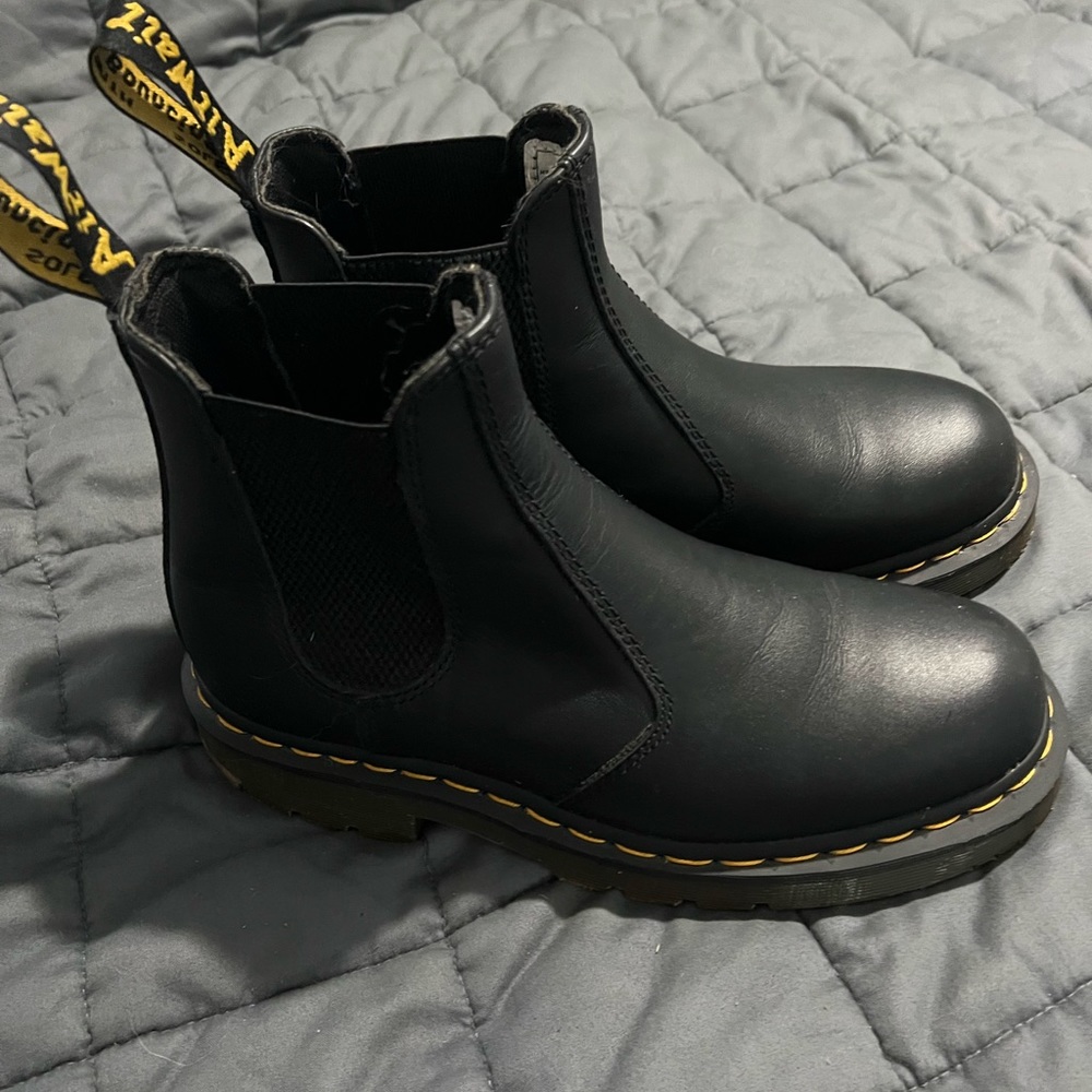 Dr. Martens boots. Slip on no laces